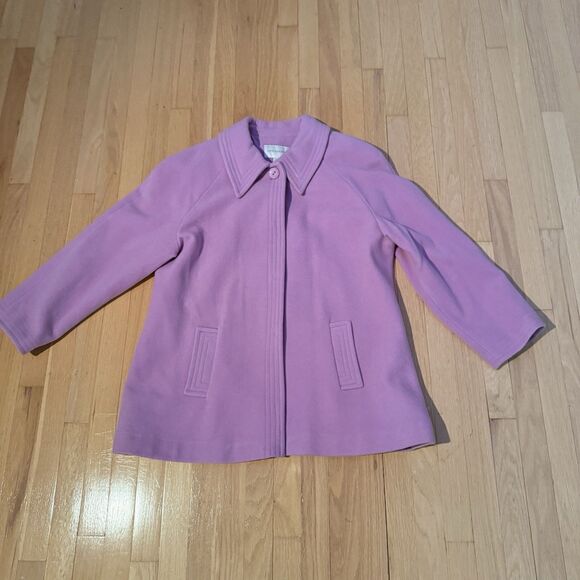 Appleseeds Wool Blend Coat XL Hidden Snap Buttons Lavender With Pockets NWT - Picture 9 of 10